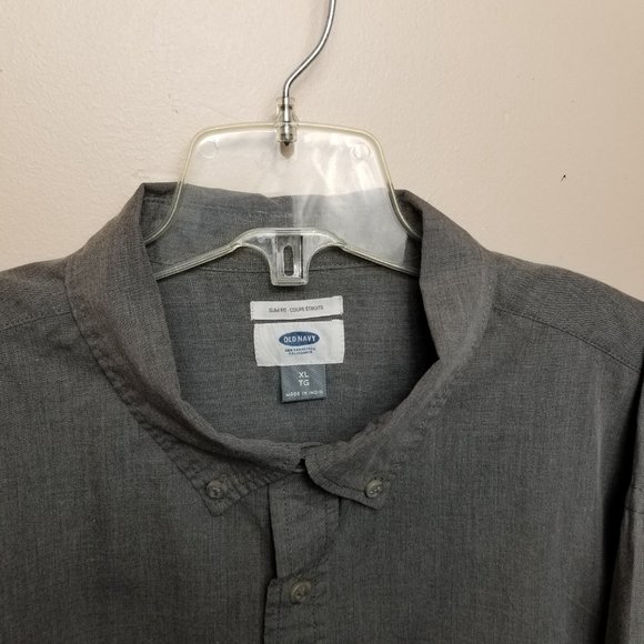 Old Navy Shirt Mens Size XL X-Large Gray Slim Fit Button Down Long Sleeve - Picture 6 of 9